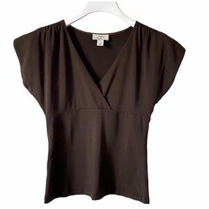 Ann Taylor Loft V Neck Top Brown Size XSP